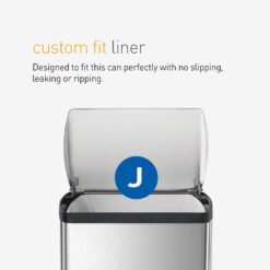 simplehuman 38 Liter, 10 Gallon Rectangular Kitchen Step Trash Can, Brushed Stainless Steel