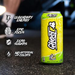 GHOST Energy Drink - 12-Pack, Citrus, 16oz Cans - Energy & Focus & No Artificial Colors - Gluten-Free & Vegan