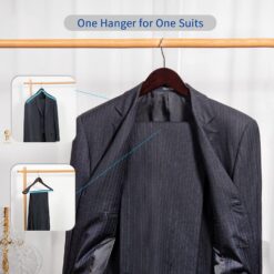 Nature Smile Luxury Mahogany Wooden Suit Hangers - 6 Pack - Wood Coat Hangers, Jacket Outerwear Shirt Hangers