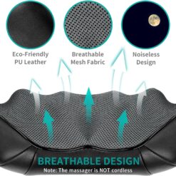 Shiatsu Neck and Back Massager with Soothing Heat, Nekteck Electric Deep Tissue 3D Kneading Massage Pillow