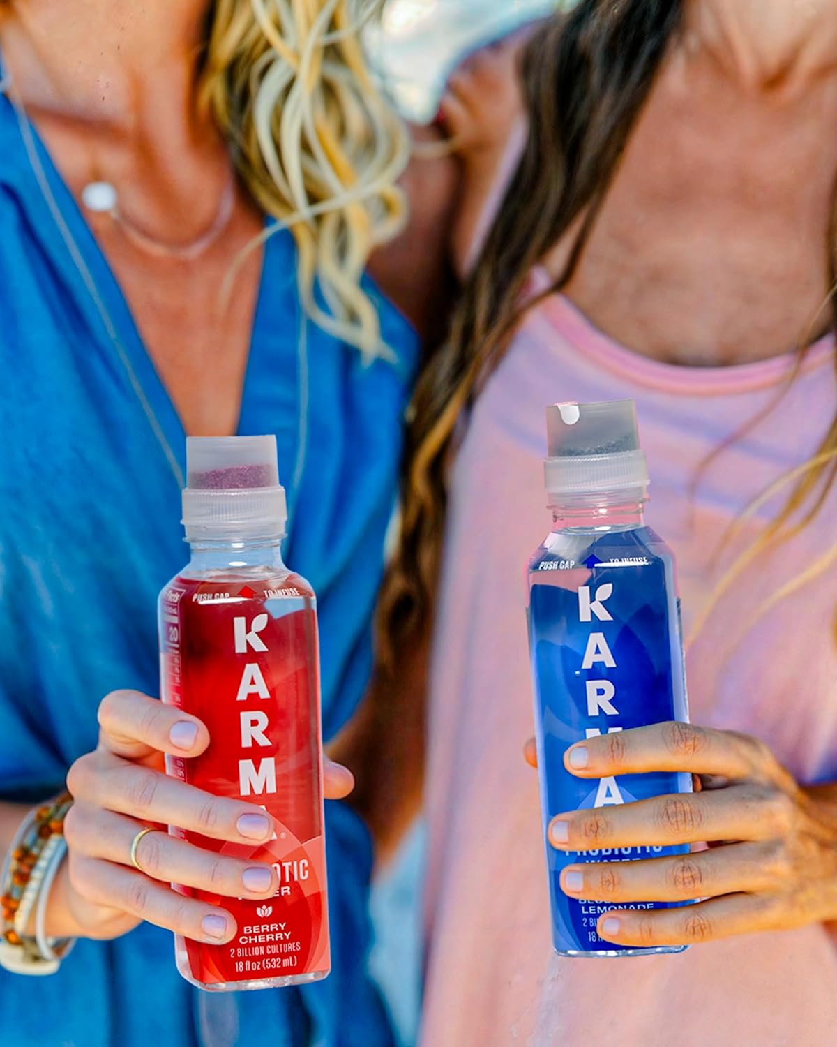 Karma Probiotic Water - 12 Pack, Peach Lemonade Drink - Immune & Gut Health Support