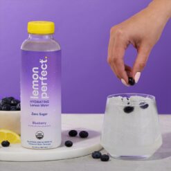 Lemon Perfect Blueberry, Hydrating Flavored Lemon Water, Zero Sugar, Delicious and Refreshing, Organic, 15.2 fl oz Bottles (12-Pack)