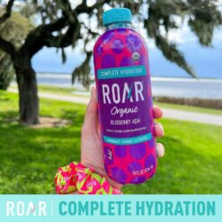 Roar Organic Electrolyte Infusions - USDA Organic - Blueberry Acai, Coconut Water Infused Beverage 18 Fl Oz (Pack of 12)