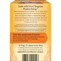 Yogi Sweet Tangerine Positive Energy Tea - 16 Tea Bags per Pack (6 Packs) - Organic Tangerine Energy Tea