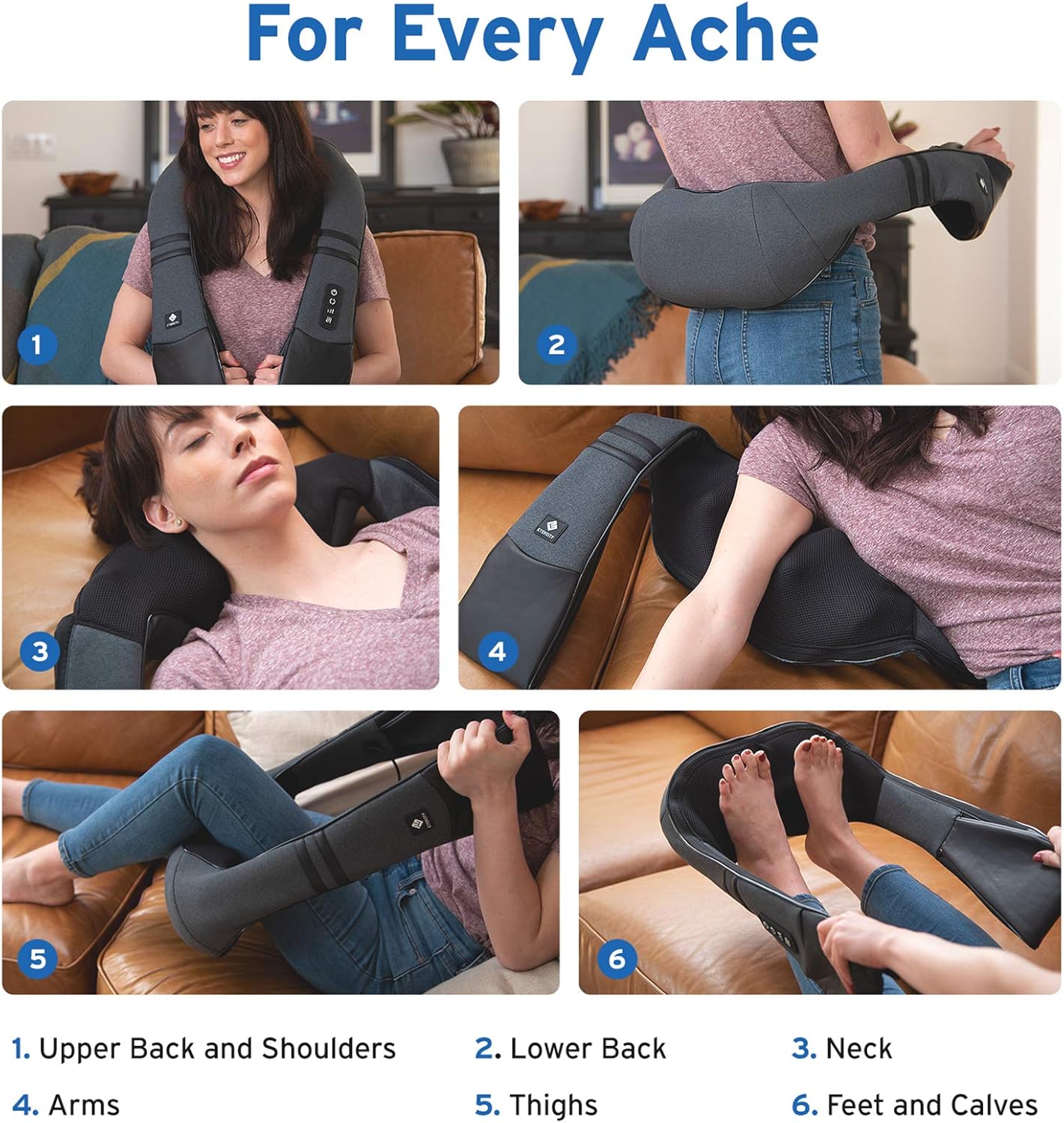 Etekcity FSA/HSA Eligible Cordless Neck Massager for Pain Relief Deep Tissue, Shiatsu Low Back Massager