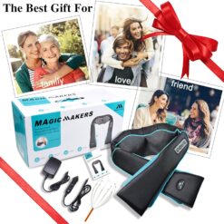 MagicMakers Neck Massager with Heat - Electric Shiatsu Deep Kneading Back Massage