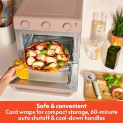 bella Air Fry Toaster Oven, 7 Preset Cooking Options, Dishwasher-Safe EverGood Coated Trays Included, 1700 Watt, Blossom