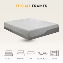 MLILY Ego Gray 14 inch Gel Memory Foam Mattress, King Mattress in a Box, Medium