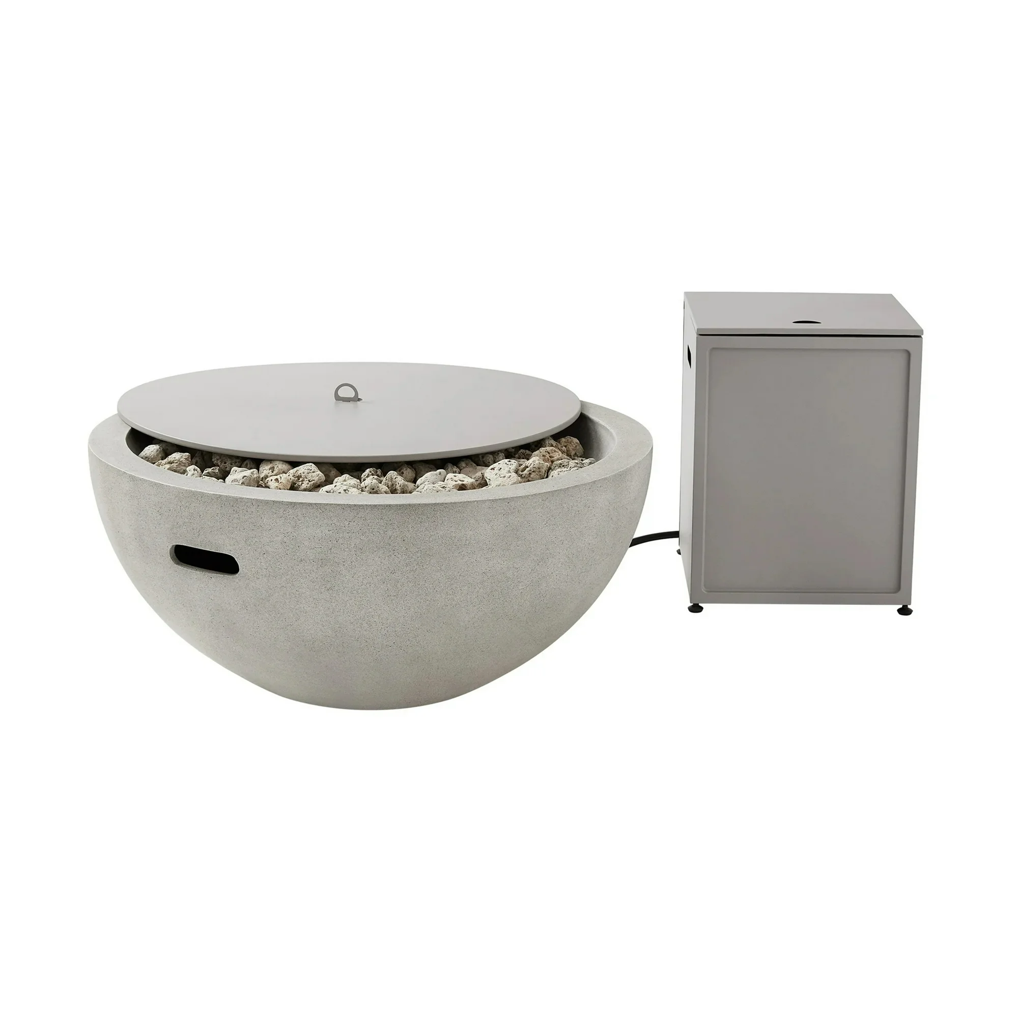 Better Homes & Gardens 36" Round 65,000 BTU Propane Faux Concrete Finish Fire Pit with Tank Hideaway