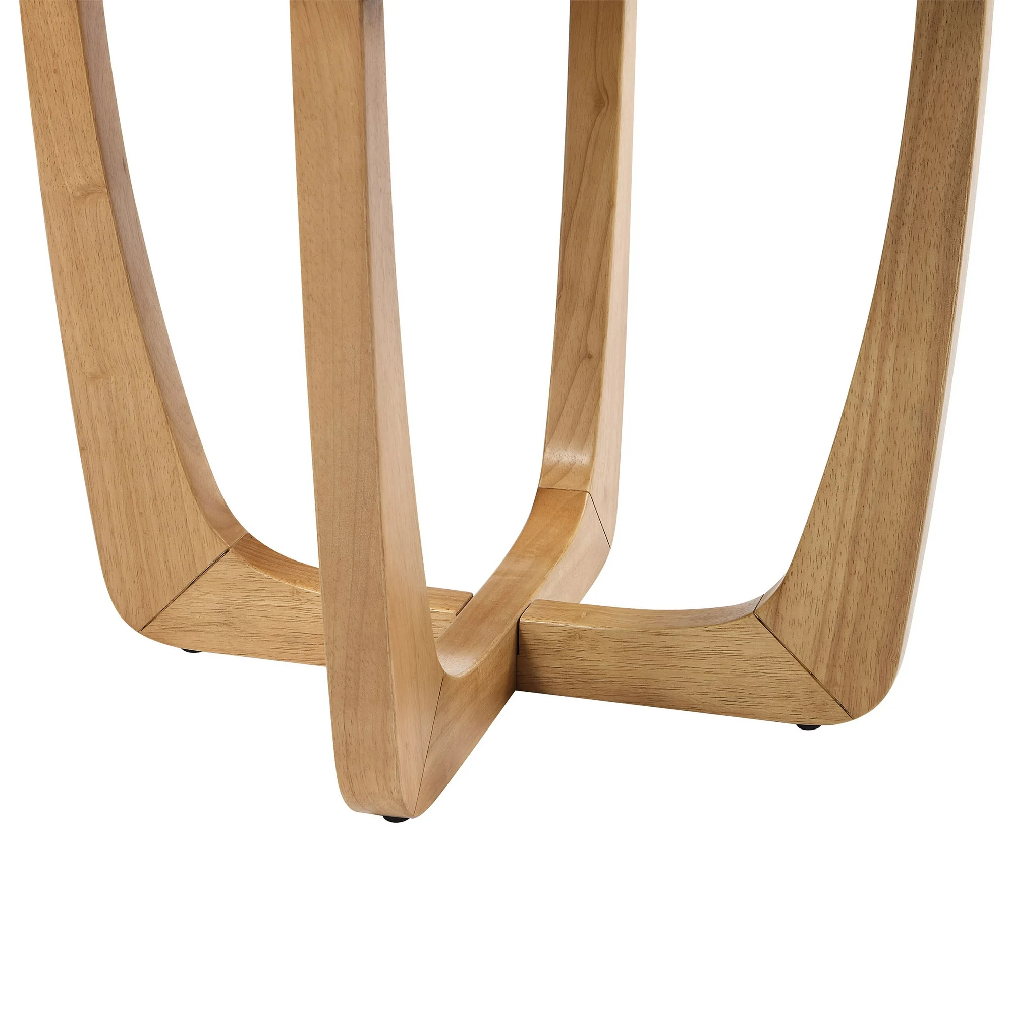 Beautiful Rattan & Glass Side Table with Solid Wood Frame by Drew Barrymore, Warm Honey Finish