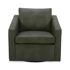 Better Homes & Gardens Steele Swivel Chair, Olive Faux Leather