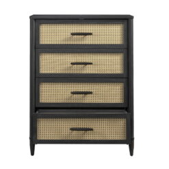 Better Homes & Gardens Springwood Caning 4-Drawer Dresser, Charcoal Finish