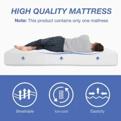 FDW 8 Inch Queen Gel Memory Foam Mattress Fiberglass Free//Bed-in-a-Box/Comfy Support