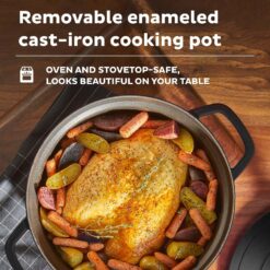 Instant Electric Round Dutch Oven, 6-Quart 1500W, From the Makers of Instant Pot, Black