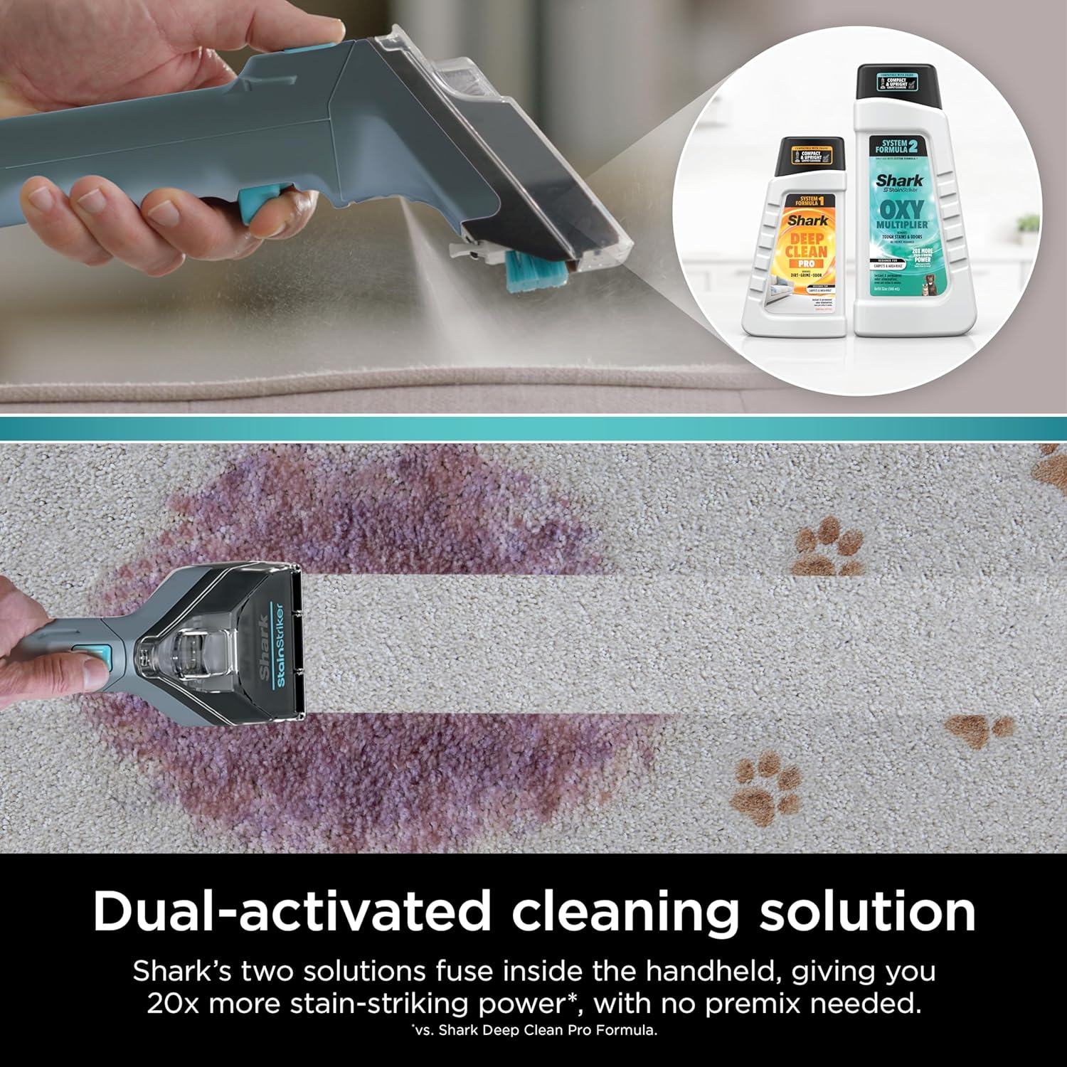 Shark Carpet Cleaner Machine, Portable Upholstery StainStriker, Spot, Odor & Stain Remover, Nordic Blue, PX202BRN - Image 3