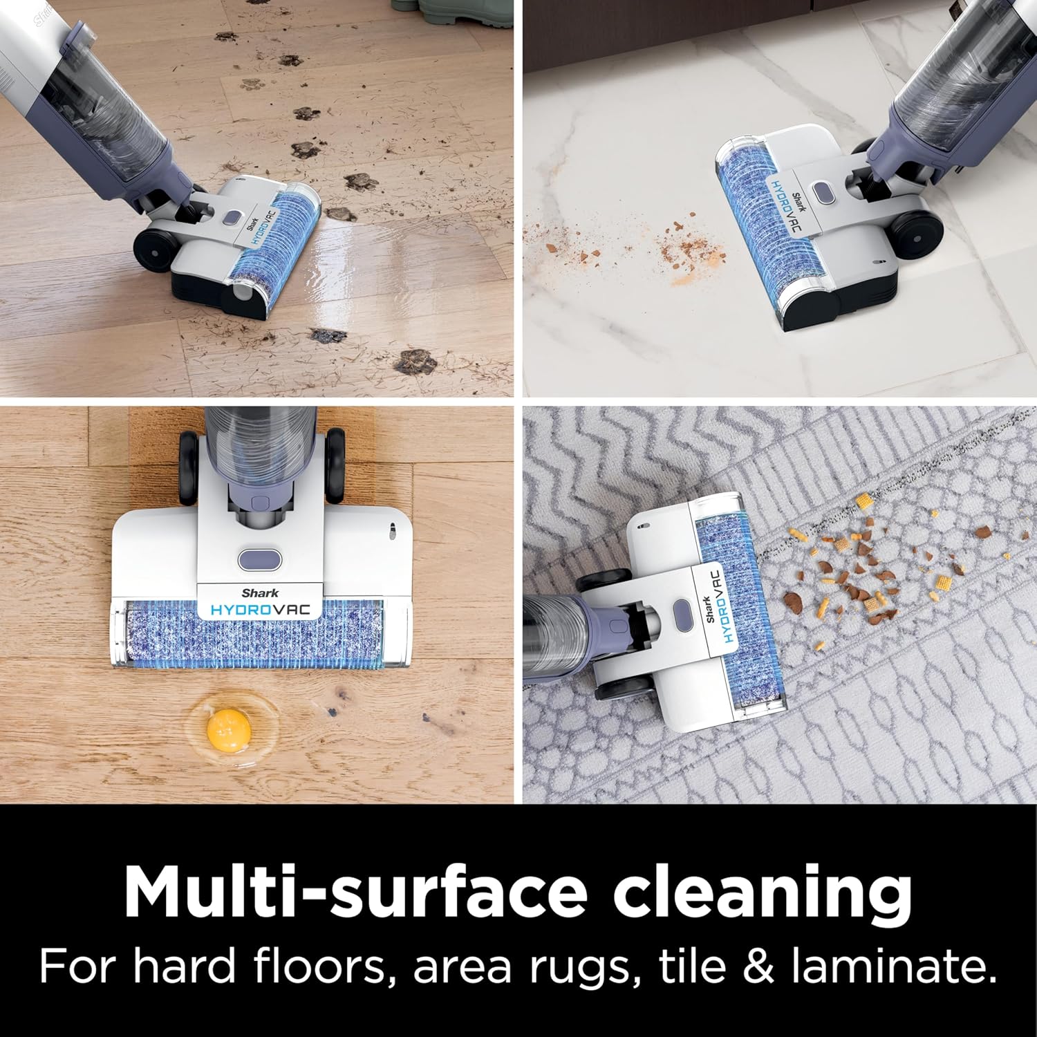 Shark HydroVac Cordless Pro 3-in-1 Vacuum, Mop and Self-Cleaning System, Lightweight, Antimicrobial Brushroll, Polar White, WD200