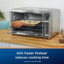 Oster Air Fryer Oven, 10-in-1 Countertop Toaster, Large Enough for 2 Pizzas, Stainless Steel French Doors, XL Sized