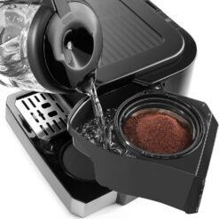 De'Longhi All-in-One Combination Coffee Maker & Espresso Machine + Advanced Adjustable Milk Frother, Black, COM532M