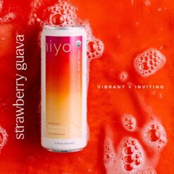 Hiyo Organic Social Tonic - Strawberry Guava, 12 Pack - N.A. Functional Seltzer, Sparkling Water Crafted with Organic Adaptogens