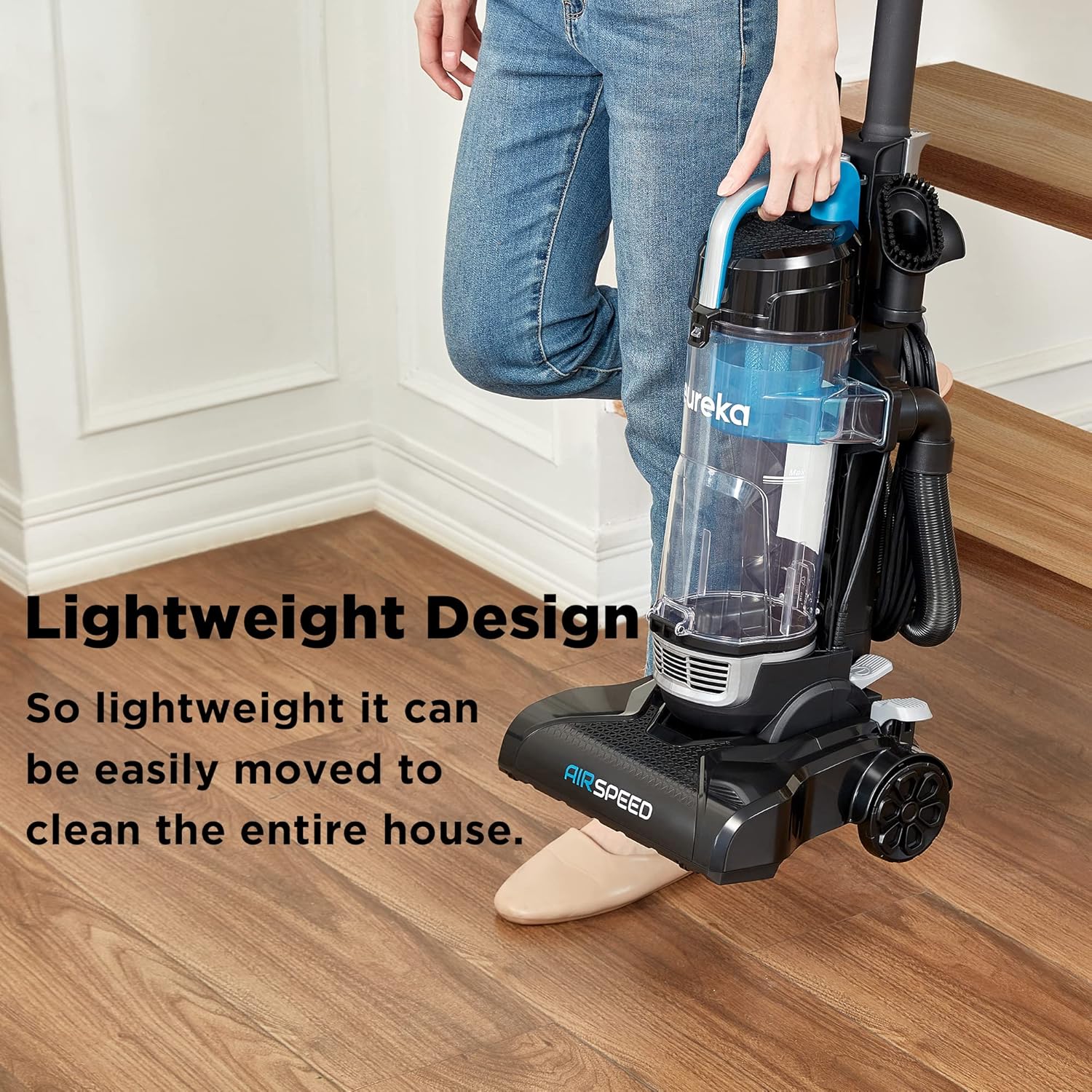 Eureka NEU10AE5 Powerful Bagless Upright Vacuum Cleaner Carpet and Floor, Blue