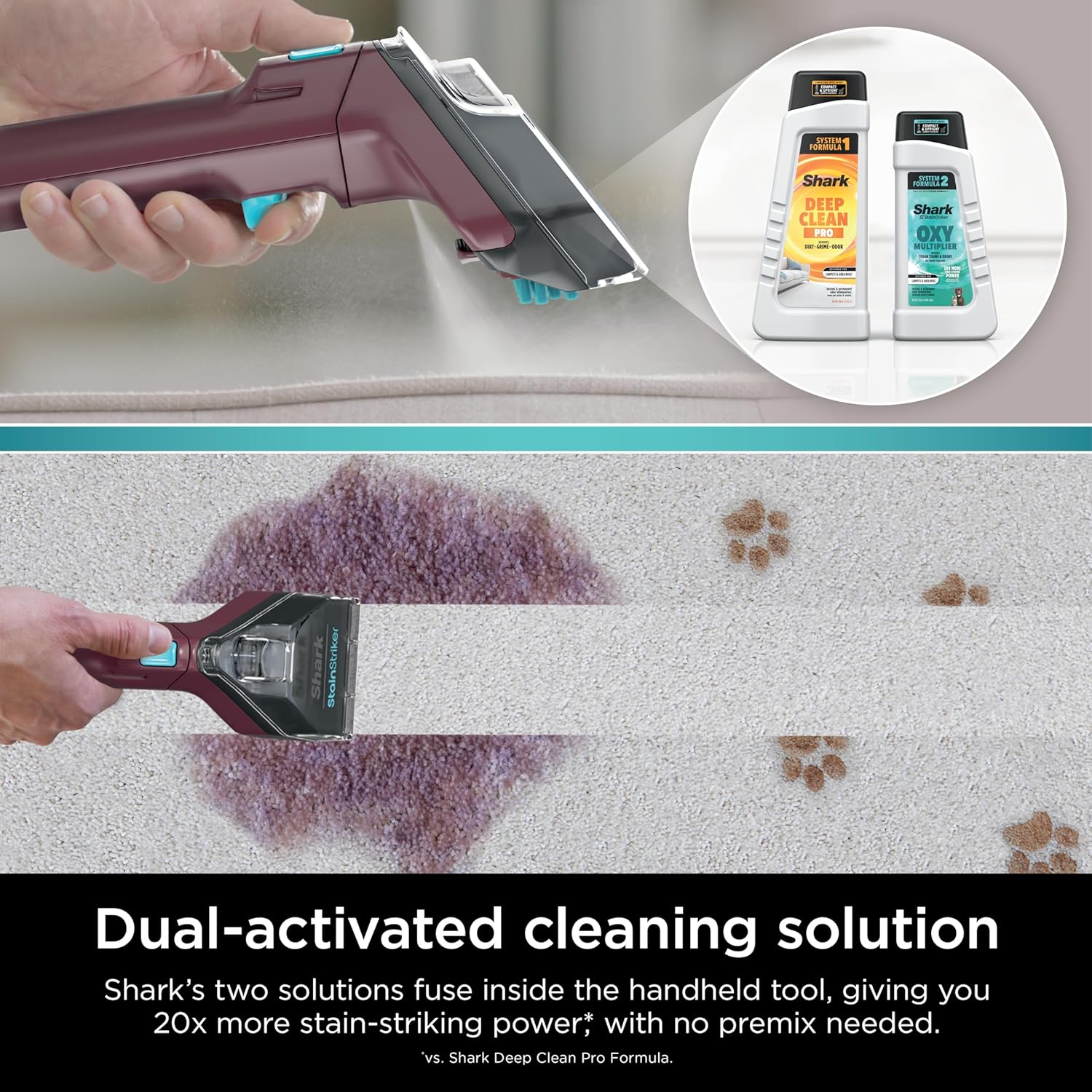 Shark Carpet Cleaner Machine, Portable Upholstery StainStriker, Spot, Odor & Stain Remover, Burgundy, PX203BRN - Image 5