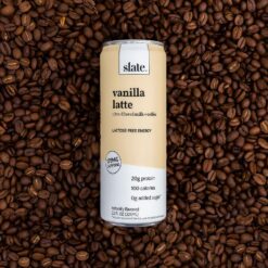 Slate Milk - Vanilla Latte, No Sugar Added - Protein Coffee - 11 fl oz, 12 Cans