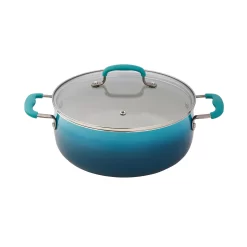 The Pioneer Woman 25-Piece Ceramic Nonstick Aluminum Cookware Set, Ombre Teal