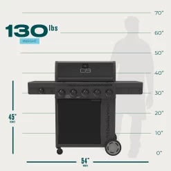 Charbroil Performance Series FlavorMax 5-Burner Gas Grill with Side Burner and 12" Griddle