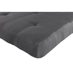 Mainstays 6 Inch Futon Mattress with Tufted Cover and Recycled Polyester Fill, Full, Gray