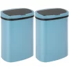 BestOffice 13 Gallon Plastic Touchless Trash Can with Motion Sensor for Indoor Use, 2 Pack(Blue)