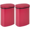 BestOffice 13 Gallon Plastic Touchless Trash Can with Motion Sensor for Indoor Use, 2 Pack(Red)