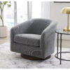 Better Homes & Gardens Bradford Wooden Base Modern Swivel Chair, Gray