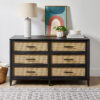 Better Homes & Gardens Springwood Caning 6-Drawer Dresser, Charcoal Finish