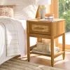 Better Homes & Gardens Springwood Caning Nightstand, Light Honey Finish