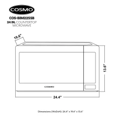 Cosmo 2.2 Cubic Feet 1200 Watt Built-In Microwave with Sensor Cooking