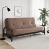 DHP Caden 8 Inch Futon Mattress with Tufted Cover and Recycled Polyester Fill, Full Size, Tan