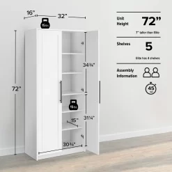 Prapac Elite Premium Home Storage Cabinet with Panel Doors 16