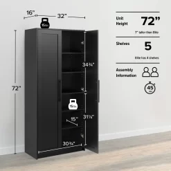 Prapac Elite Premium Home Storage Cabinet with Panel Doors 16