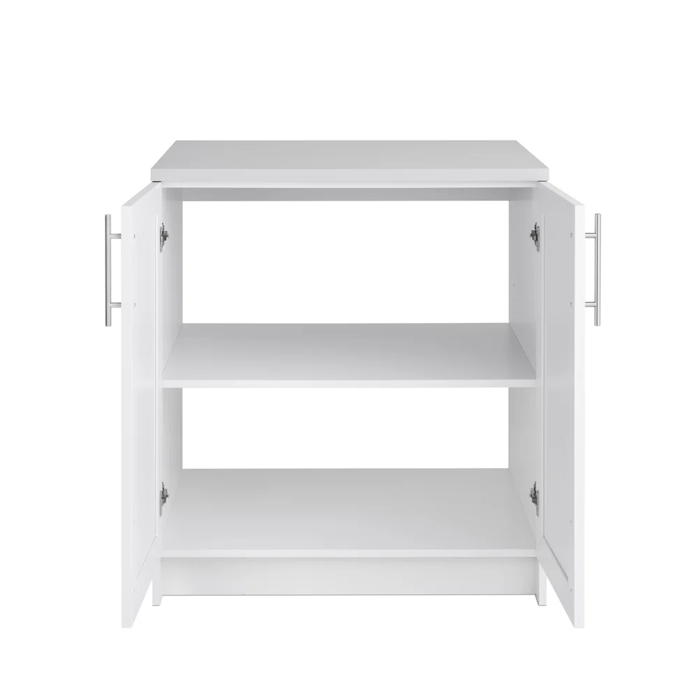 Prepac Elite White Storage Cabinet with Panel Doors 24.5" D x 32" W x 36" H