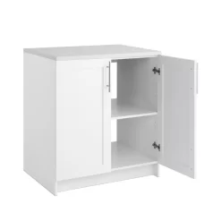 Prepac Elite White Storage Cabinet with Panel Doors 24.5