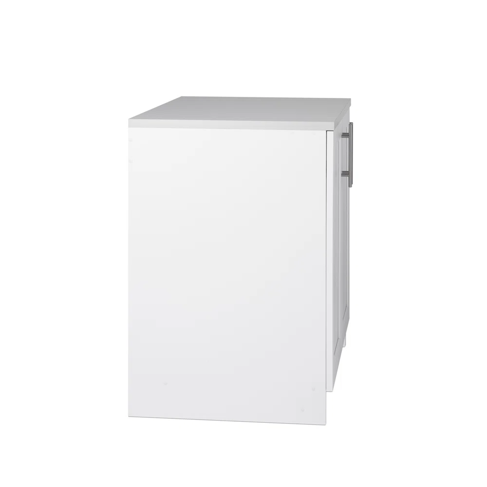 Prepac Elite White Storage Cabinet with Panel Doors 24.5" D x 32" W x 36" H