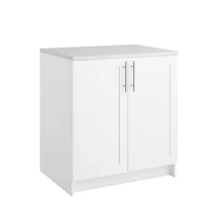 Prepac Elite White Storage Cabinet with Panel Doors 24.5