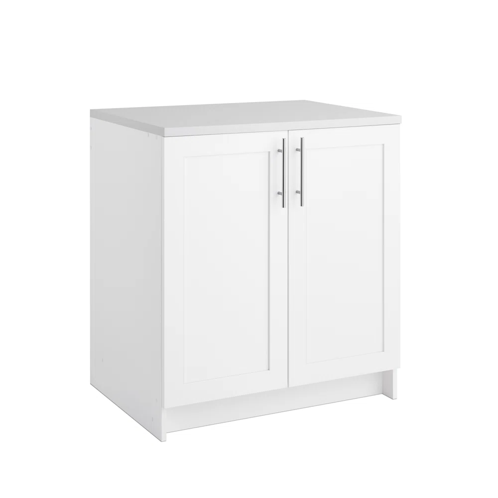 Prepac Elite White Storage Cabinet with Panel Doors 24.5" D x 32" W x 36" H