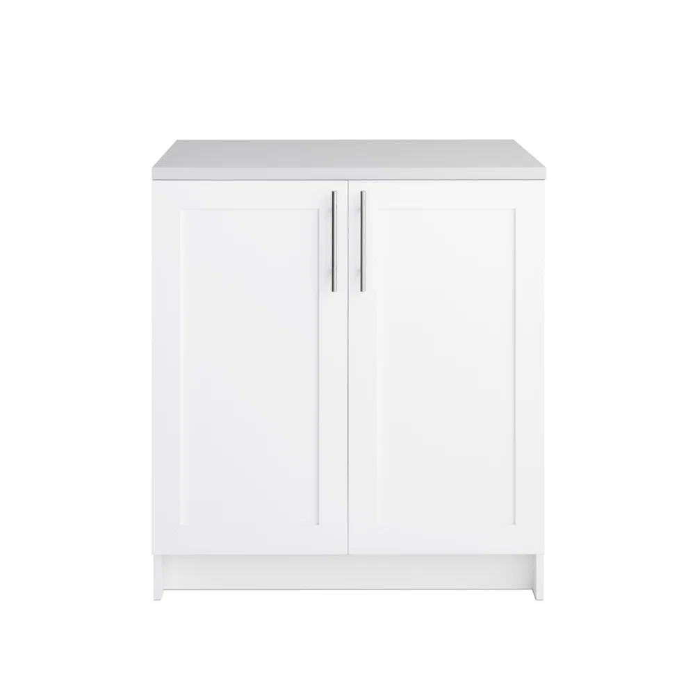 Prepac Elite White Storage Cabinet with Panel Doors 24.5" D x 32" W x 36" H