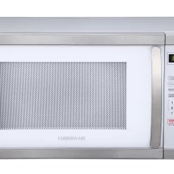 Farberware Classic Countertop Microwave Oven, 1.1 Cubic Feet cu. ft., 1000 watts, with Child Lock - White Platinum