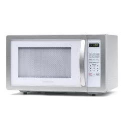 Farberware Classic Countertop Microwave Oven, 1.1 Cubic Feet cu. ft., 1000 watts, with Child Lock - White Platinum