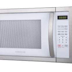 Farberware Classic Countertop Microwave Oven, 1.1 Cubic Feet cu. ft., 1000 watts, with Child Lock - White Platinum