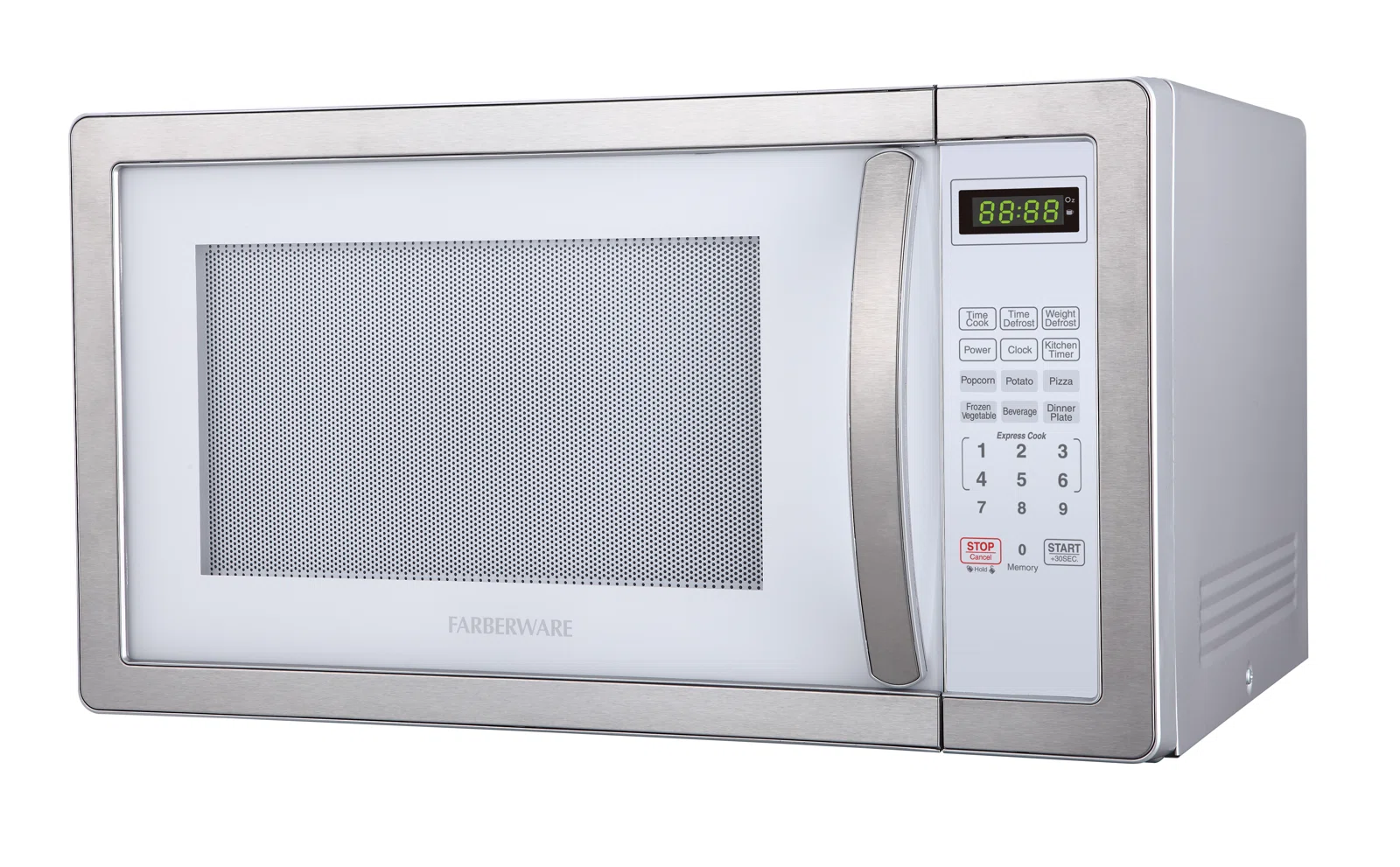 Farberware Classic Countertop Microwave Oven, 1.1 Cubic Feet cu. ft., 1000 watts, with Child Lock - White Platinum
