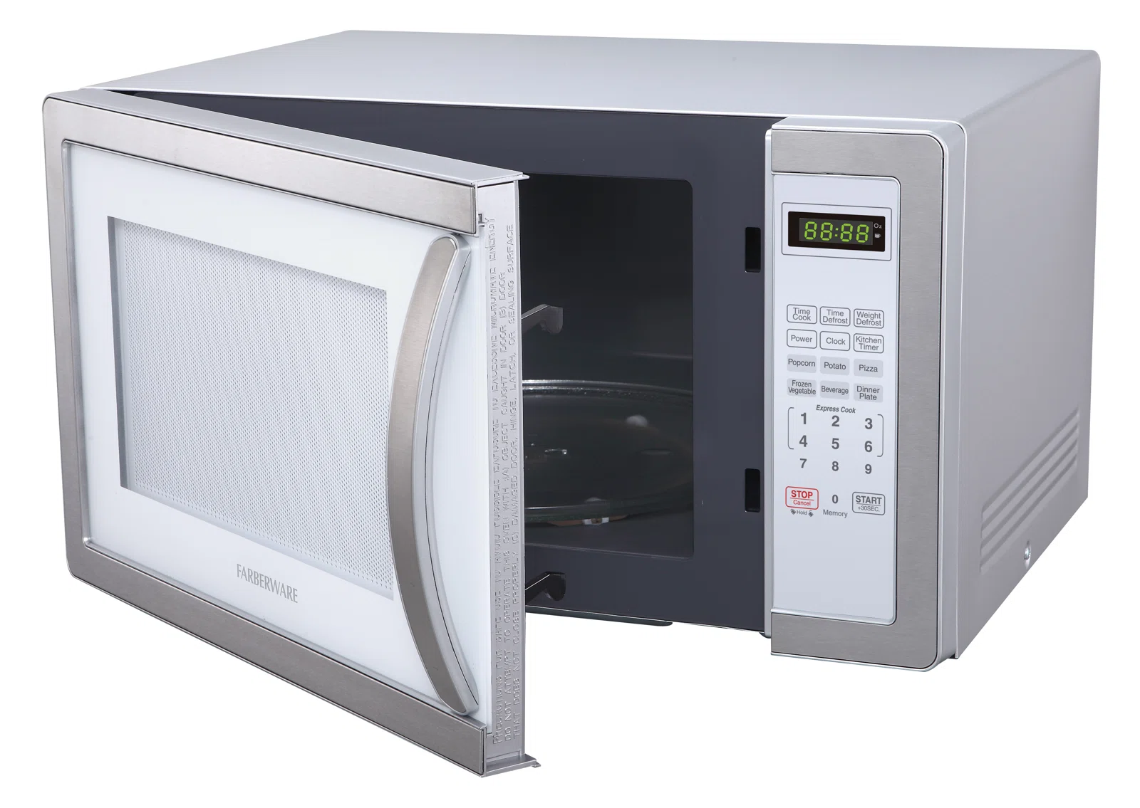 Farberware Classic Countertop Microwave Oven, 1.1 Cubic Feet cu. ft., 1000 watts, with Child Lock - White Platinum