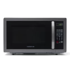 Farberware Classic Countertop Microwave Oven, 1.1 Cubic Feet cu. ft., 1000 watts, with Child Lock - Black Stainless Steel